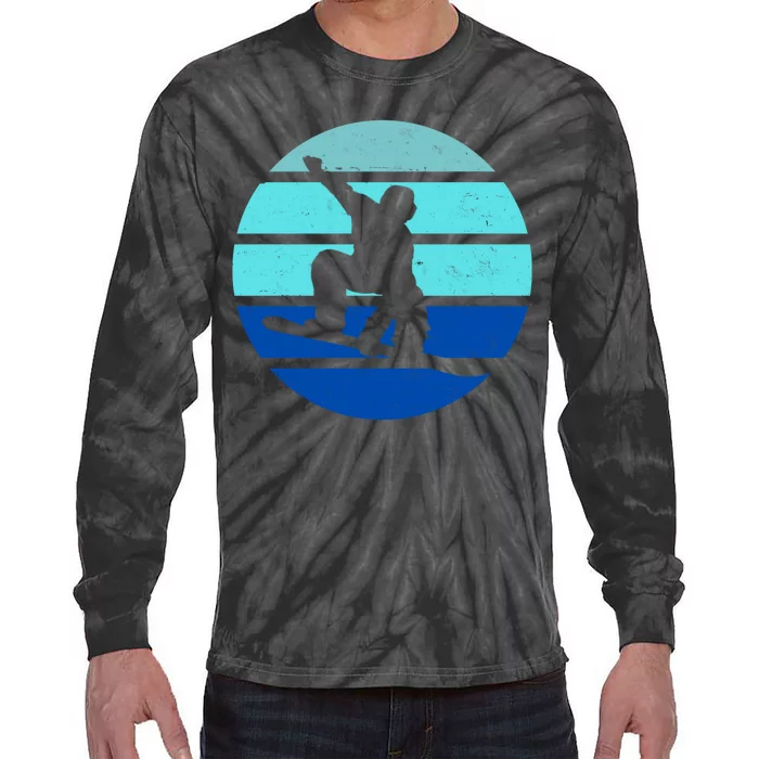 Retro Snowboarding Winter Sport Tie-Dye Long Sleeve Shirt