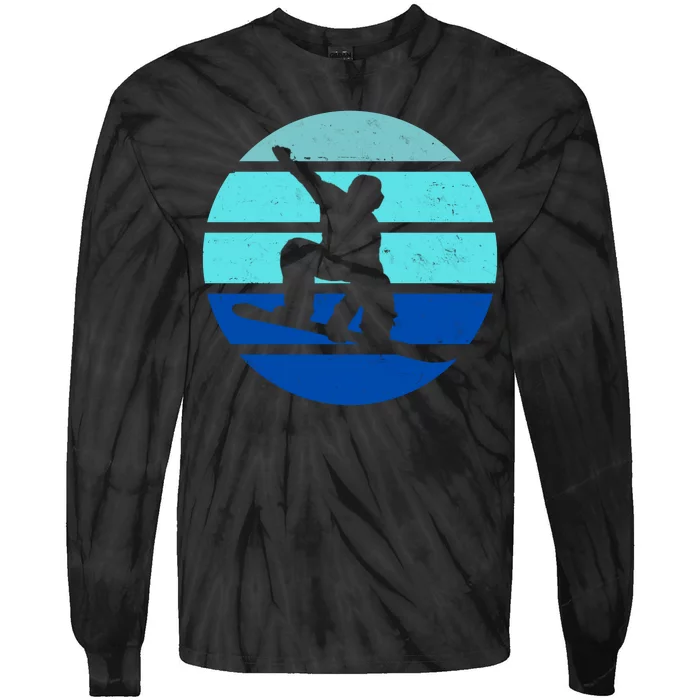 Retro Snowboarding Winter Sport Tie-Dye Long Sleeve Shirt