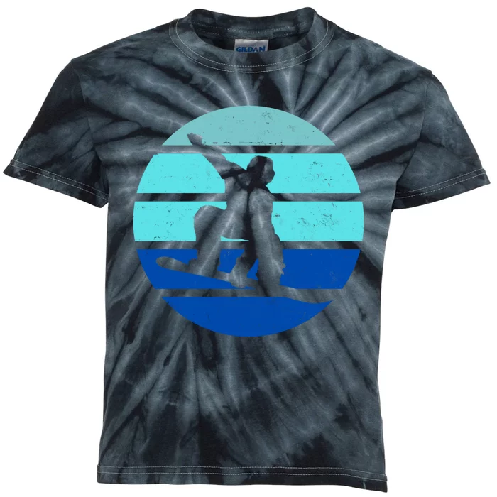 Retro Snowboarding Winter Sport Kids Tie-Dye T-Shirt