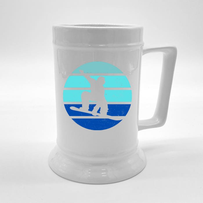 Retro Snowboarding Winter Sport Front & Back Beer Stein