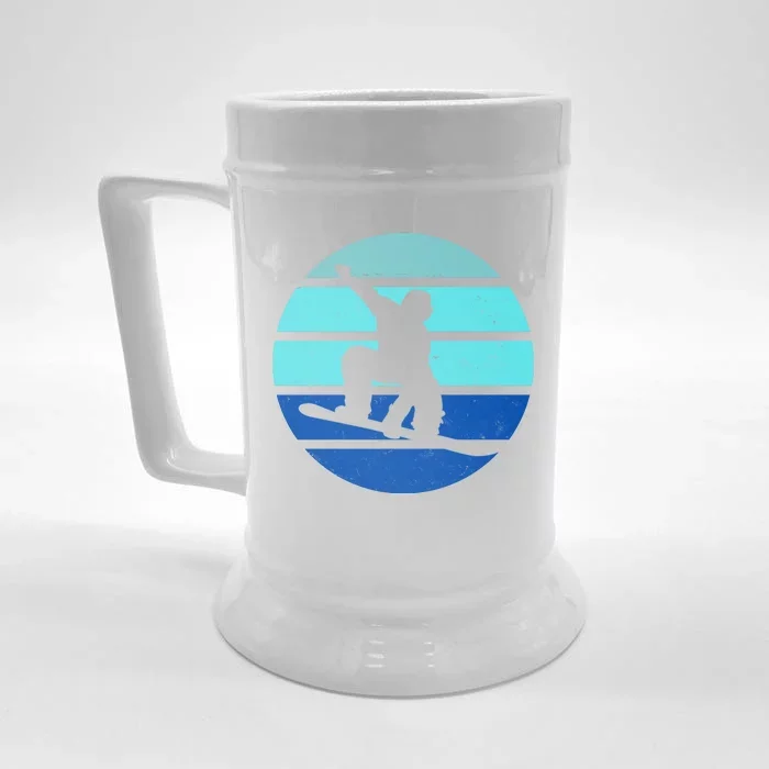 Retro Snowboarding Winter Sport Front & Back Beer Stein