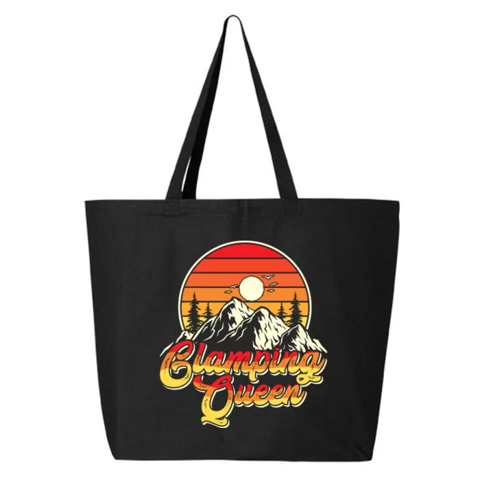 Retro Sunset Womens Glamping Queen Funny Camping Camper Gift 25L Jumbo Tote