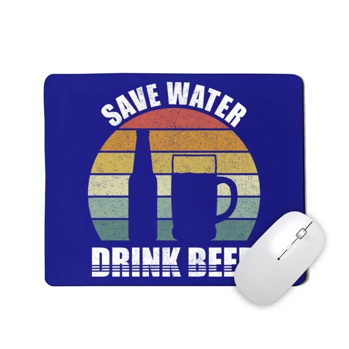 Retro Save Water Beer Gift Craft Beer Lovers Vintage Gift Mousepad