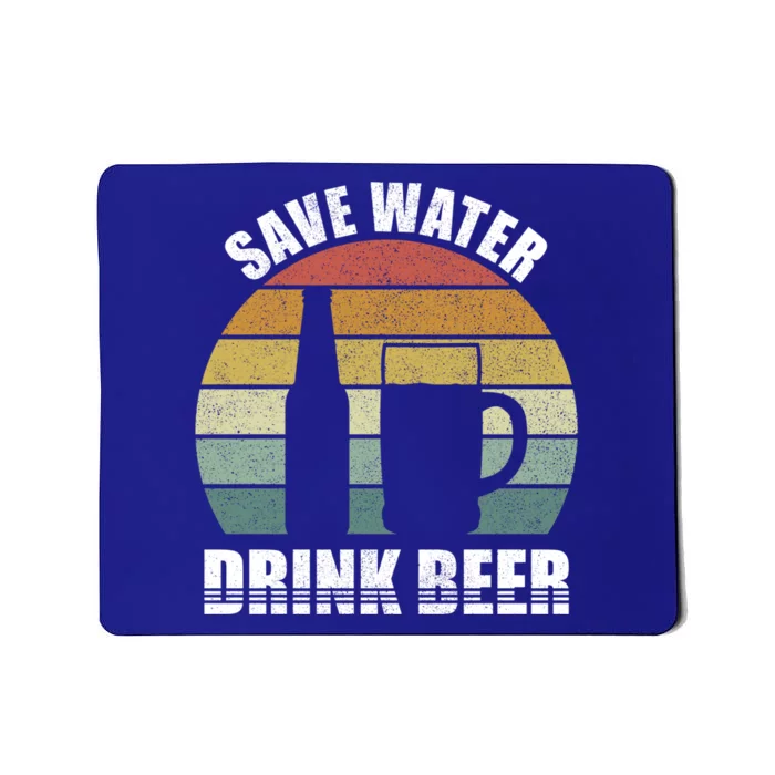 Retro Save Water Beer Gift Craft Beer Lovers Vintage Gift Mousepad