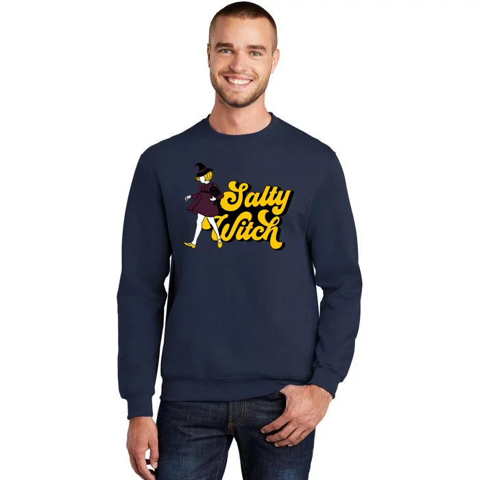 Retro Salty Witch Funny Halloween Girl Sweatshirt