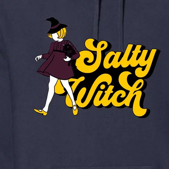 Retro Salty Witch Funny Halloween Girl Premium Hoodie