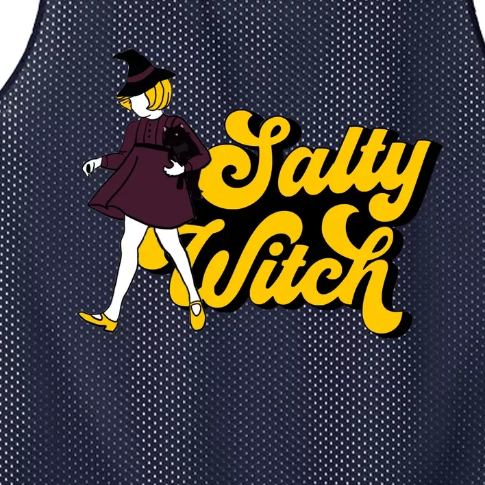 Retro Salty Witch Funny Halloween Girl Mesh Reversible Basketball Jersey Tank