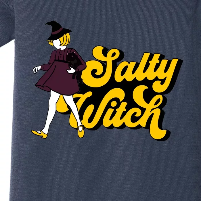 Retro Salty Witch Funny Halloween Girl Baby Bodysuit