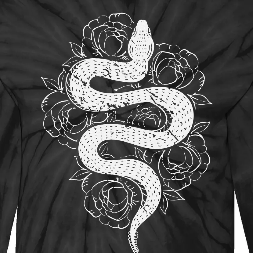 Reptile Snake Whisperer Rose Flower Snake Tie-Dye Long Sleeve Shirt