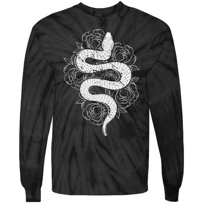 Reptile Snake Whisperer Rose Flower Snake Tie-Dye Long Sleeve Shirt