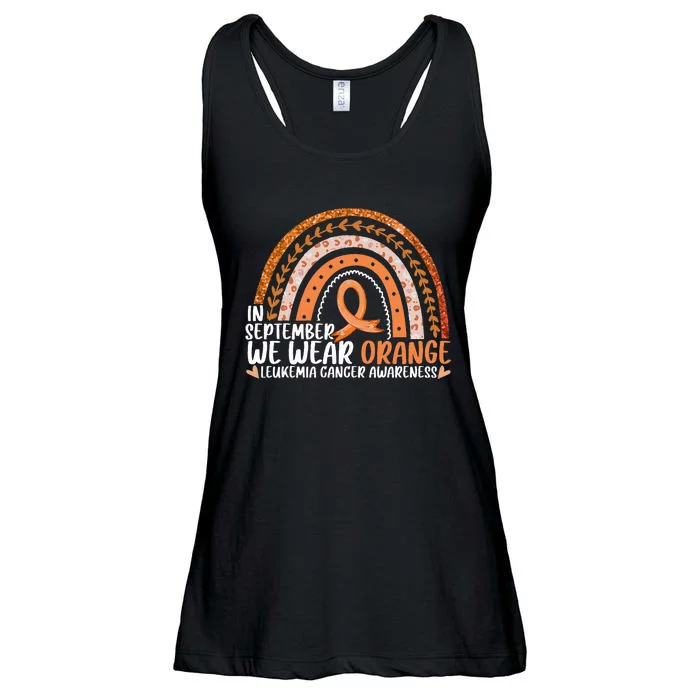 Rainbow September We Wear Orange Leukemia Awareness Ribbon Ladies Essential Flowy Tank