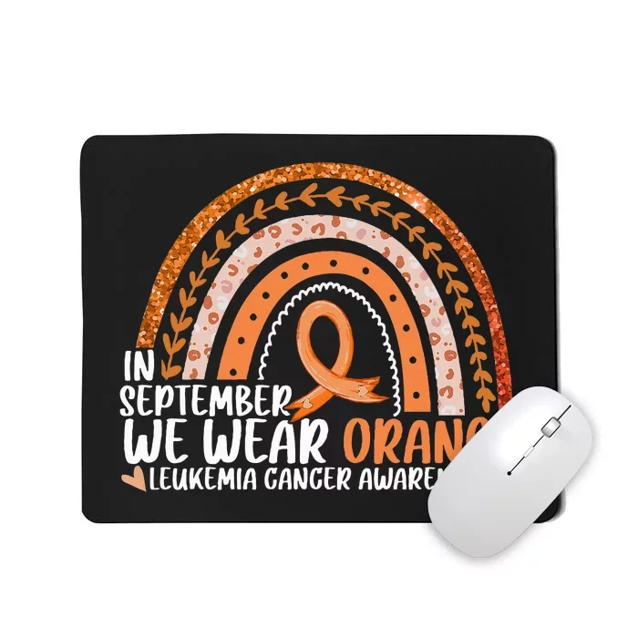 Rainbow September We Wear Orange Leukemia Awareness Ribbon Mousepad