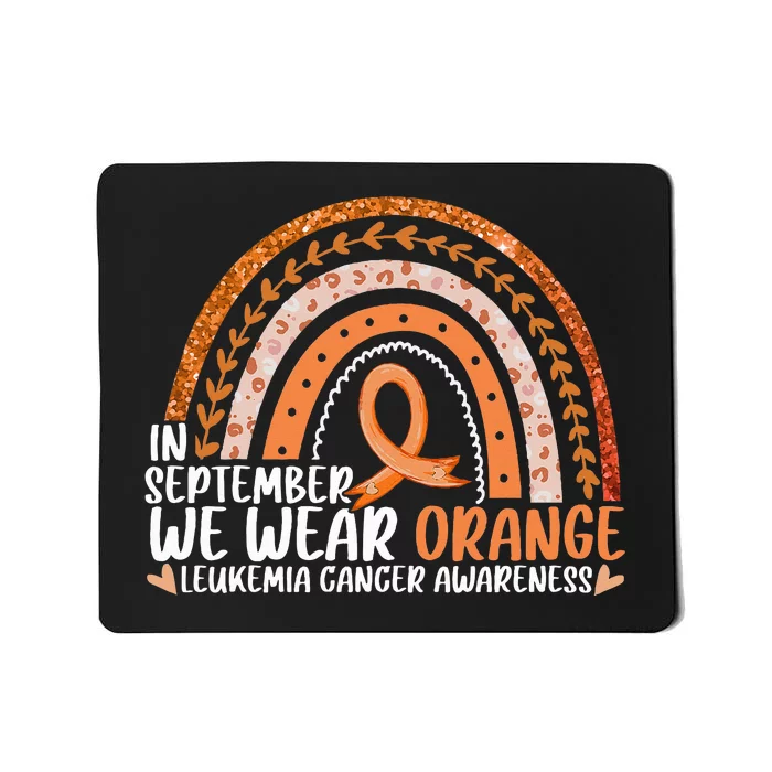 Rainbow September We Wear Orange Leukemia Awareness Ribbon Mousepad