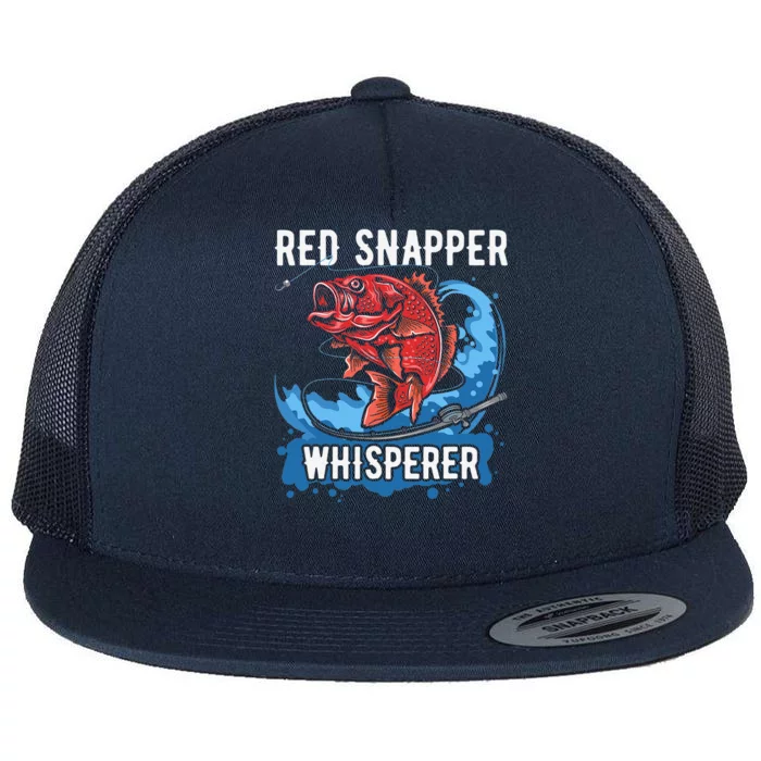 Red Snapper Whisperer Deep Sea Fishing Bass Flat Bill Trucker Hat