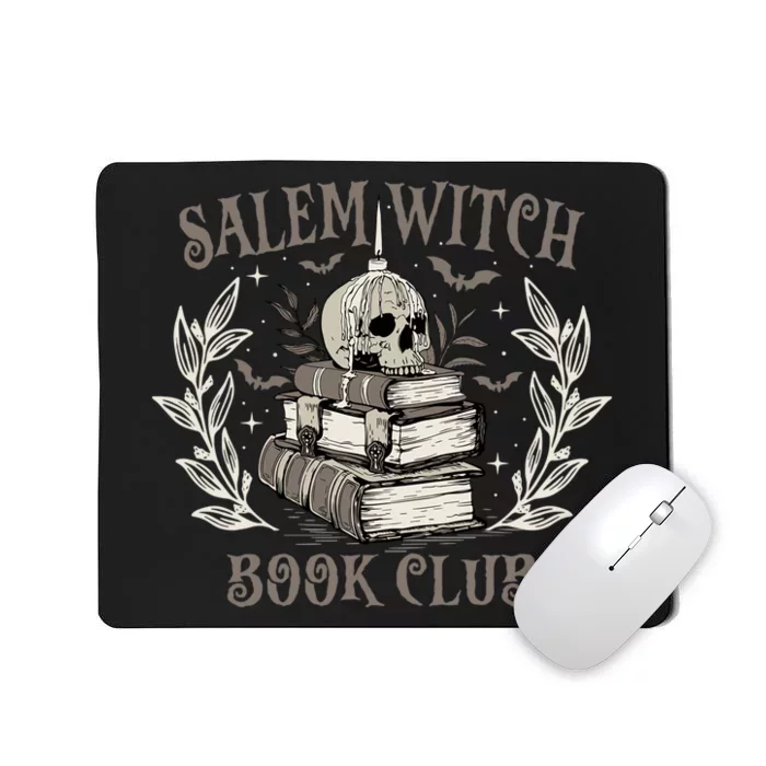 Retro Salem Witch Book Club Halloween Witch Mousepad