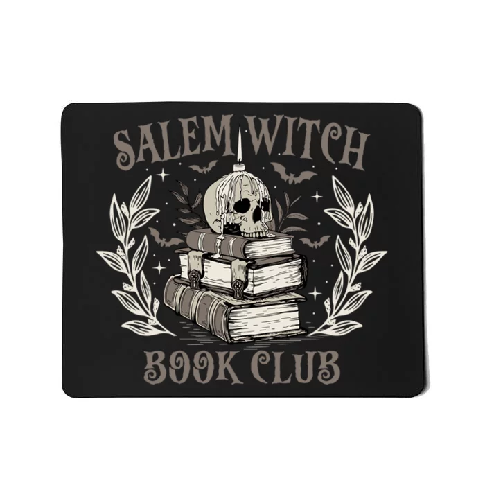 Retro Salem Witch Book Club Halloween Witch Mousepad