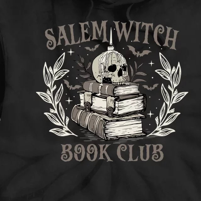 Retro Salem Witch Book Club Halloween Witch Tie Dye Hoodie