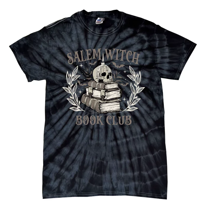 Retro Salem Witch Book Club Halloween Witch Tie-Dye T-Shirt