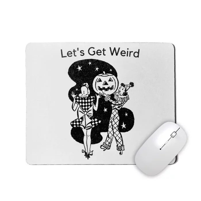 Retro Sexy Woman Pumpkin LetsGetWeird Vintage Distressed Mousepad