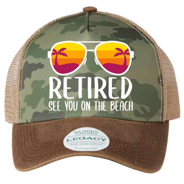 Retired See You On The Beach Funny Retirement Party Gift Legacy Tie Dye Trucker Hat