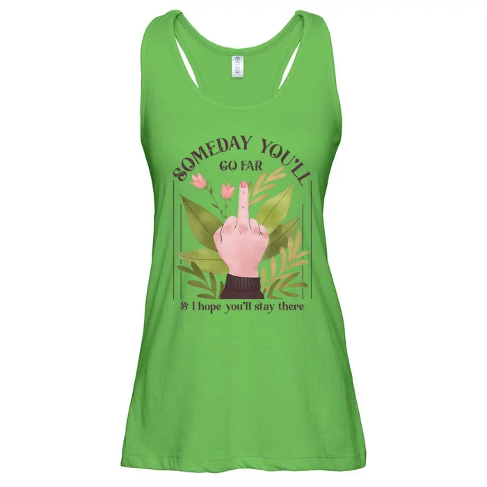 Retro Someday YouLl Go Far I Hope You Stay There Introvert Ladies Essential Flowy Tank