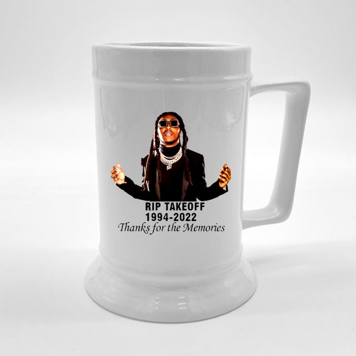 RIP Takeoff 1994 2022 Thanks For The Memories Rest In Peace Rapper Front & Back Beer Stein