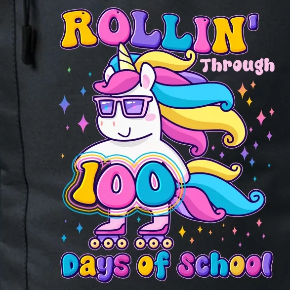 Rollin Through 100 Days Of School Roller Skating Unicorn Daily Commute Backpack