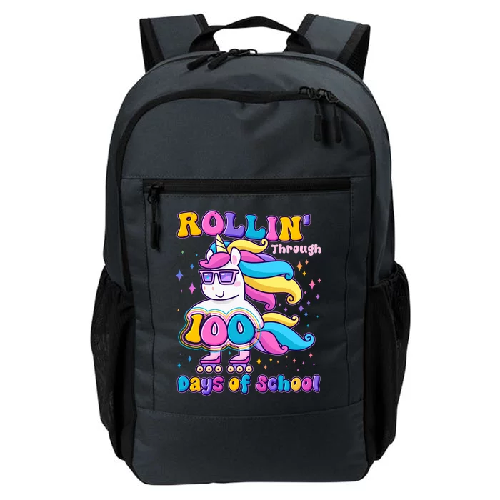 Rollin Through 100 Days Of School Roller Skating Unicorn Daily Commute Backpack