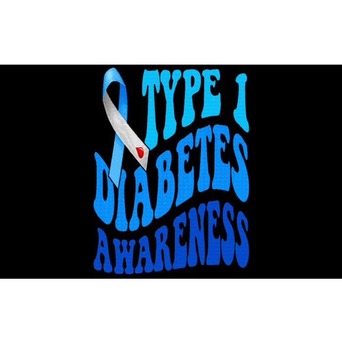 Retro Type 1 Diabetes Awareness Blue Ribbon T1D Warrior Bumper Sticker