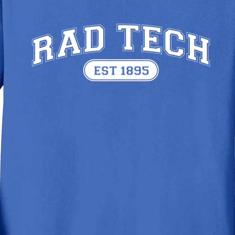 Rad Tech 1895 Radiology Xray Tech College School Cute Gift Kids Long Sleeve Shirt