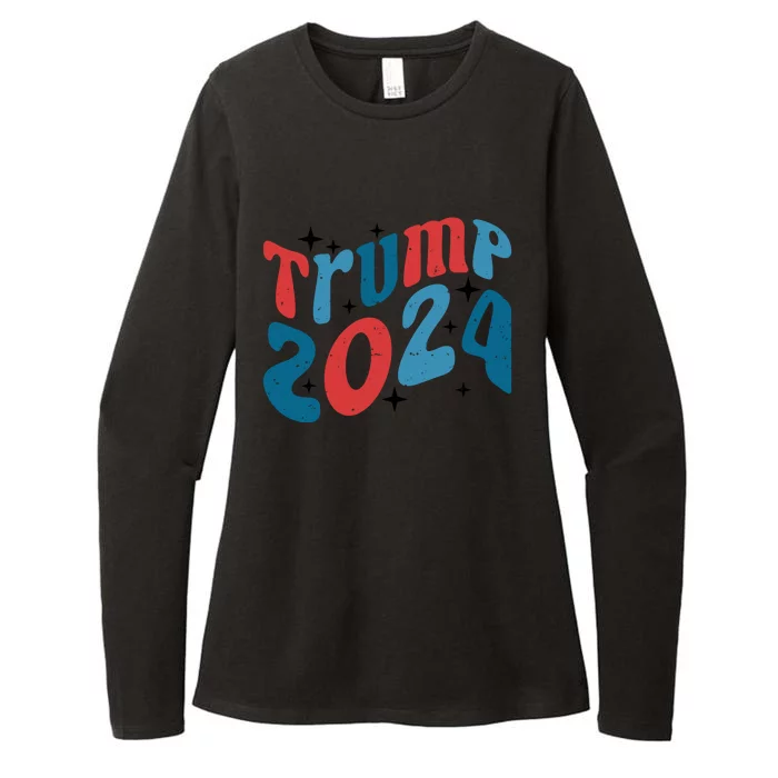 Retro Trump 2024 Era Graphic Womens CVC Long Sleeve Shirt