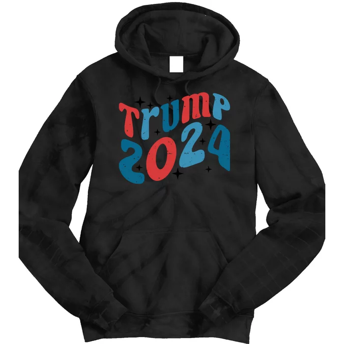 Retro Trump 2024 Era Graphic Tie Dye Hoodie