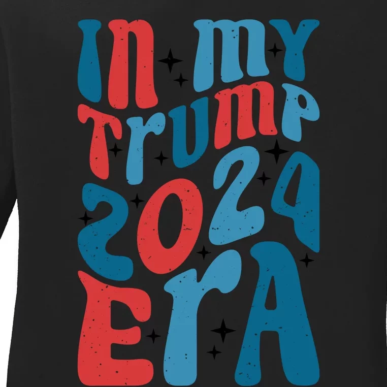 Retro Trump 2024 Era Graphic Ladies Long Sleeve Shirt