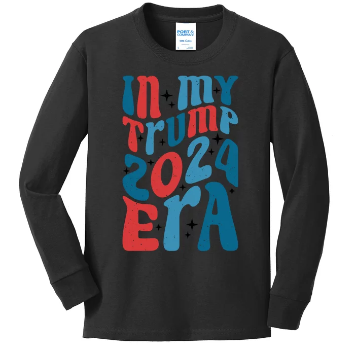 Retro Trump 2024 Era Graphic Kids Long Sleeve Shirt