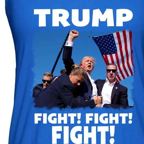 Retro Trump 2024 Fight Ladies Essential Flowy Tank