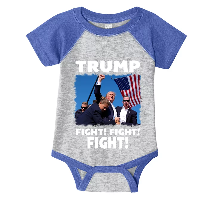 Retro Trump 2024 Fight Infant Baby Jersey Bodysuit