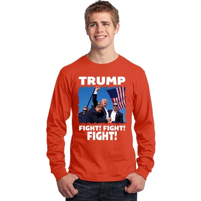 Retro Trump 2024 Fight Tall Long Sleeve T-Shirt