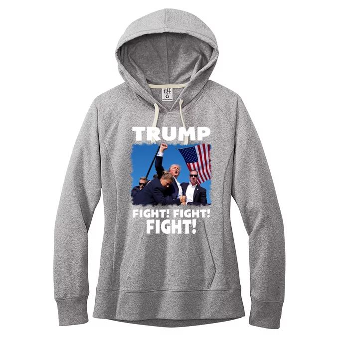 Retro Trump 2024 Fight Women's Fleece Hoodie