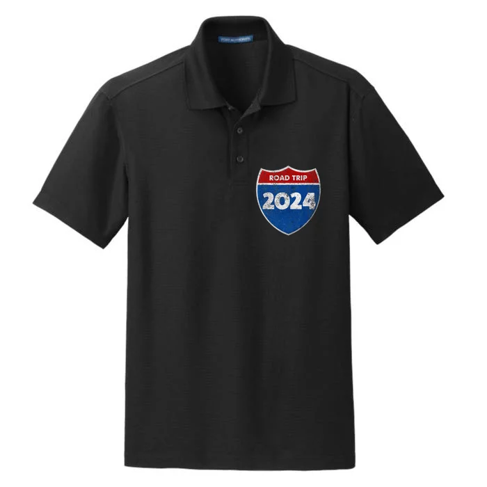 Road Trip 2024 Sign Matching Family Group Dry Zone Grid Performance Polo