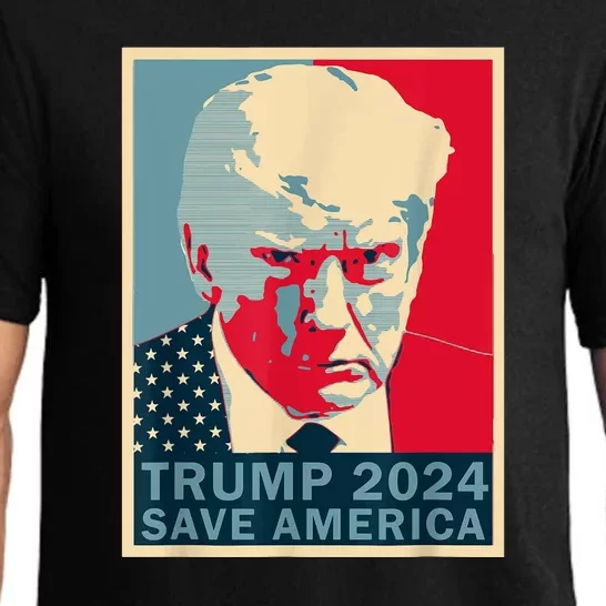 Retro Trump 2024 Save America Funny Trump Mug Shot Gift Pajama Set