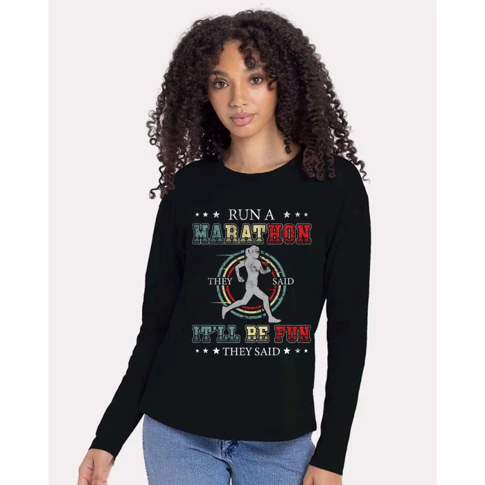 Running The 26 2 Miles And Be A Finisher For Run A Marathon Cool Gift Womens Cotton Relaxed Long Sleeve T-Shirt