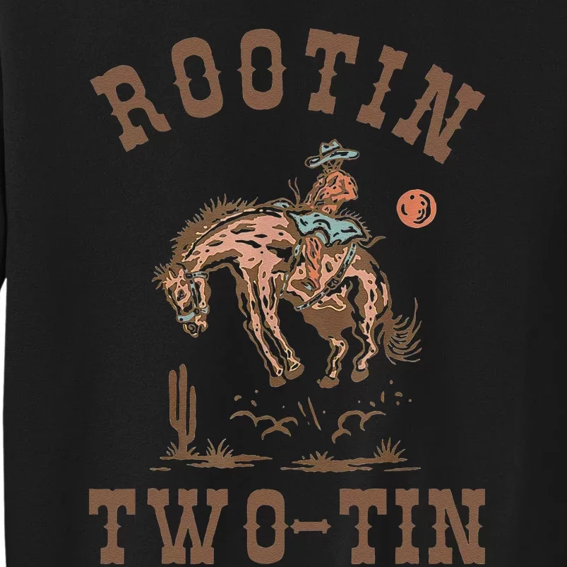 Rootin Twotin 2nd Birthday 2 Year Old Western Cow Bday Tall Sweatshirt