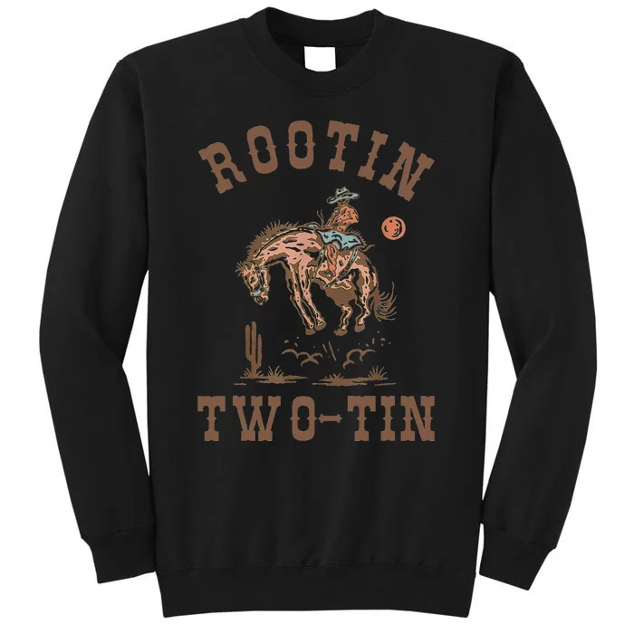 Rootin Twotin 2nd Birthday 2 Year Old Western Cow Bday Tall Sweatshirt