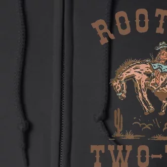 Rootin Twotin 2nd Birthday 2 Year Old Western Cow Bday Full Zip Hoodie