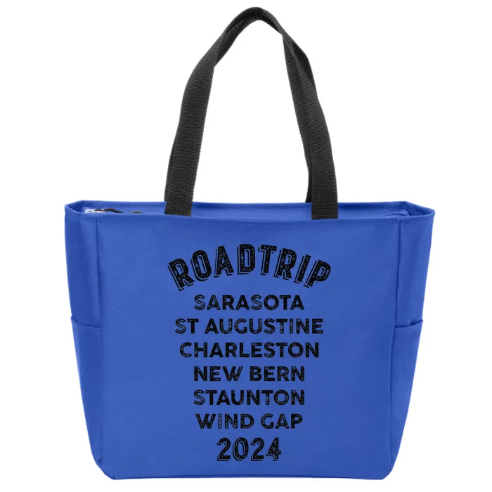 Road Trip 2024 Sarasota To Wind Gap East Coast Scenic Drive Zip Tote Bag