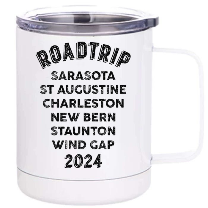 Road Trip 2024 Sarasota To Wind Gap East Coast Scenic Drive Front & Back 12oz Stainless Steel Tumbler Cup