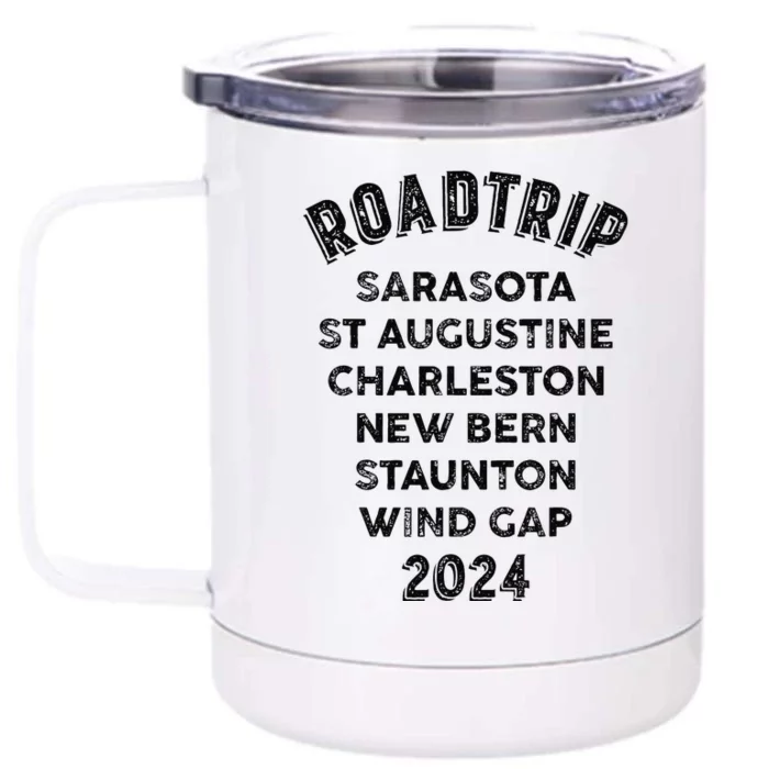 Road Trip 2024 Sarasota To Wind Gap East Coast Scenic Drive Front & Back 12oz Stainless Steel Tumbler Cup