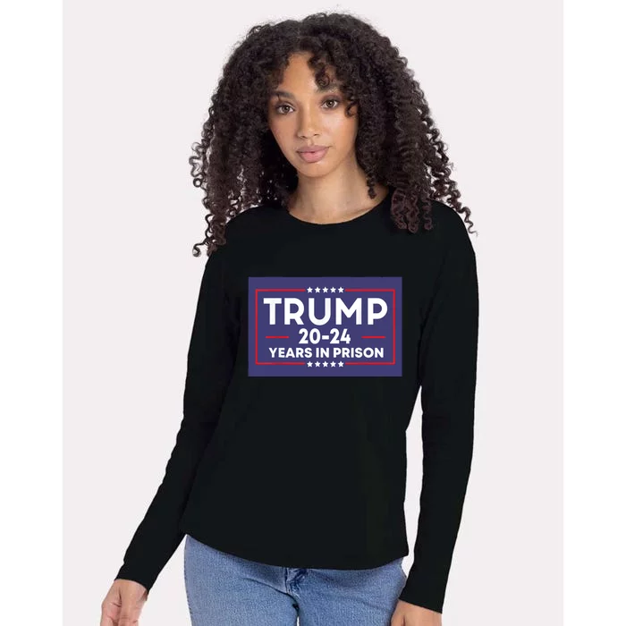 Retro Trump 2024 Years In Prison Funny AntiTrump Womens Cotton Relaxed Long Sleeve T-Shirt