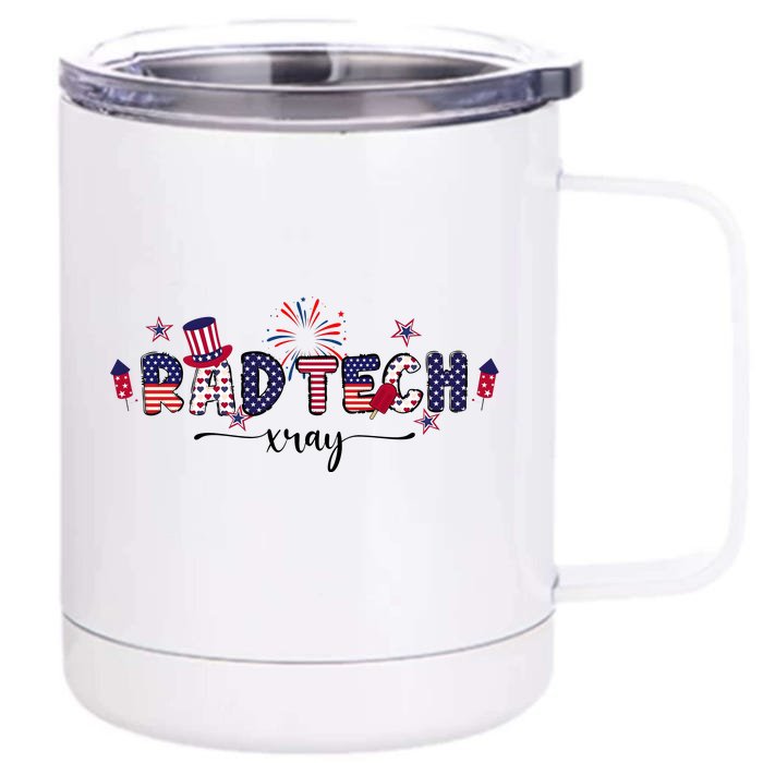 Rad Tech 4th Of July Fireworks Front & Back 12oz Stainless Steel Tumbler Cup