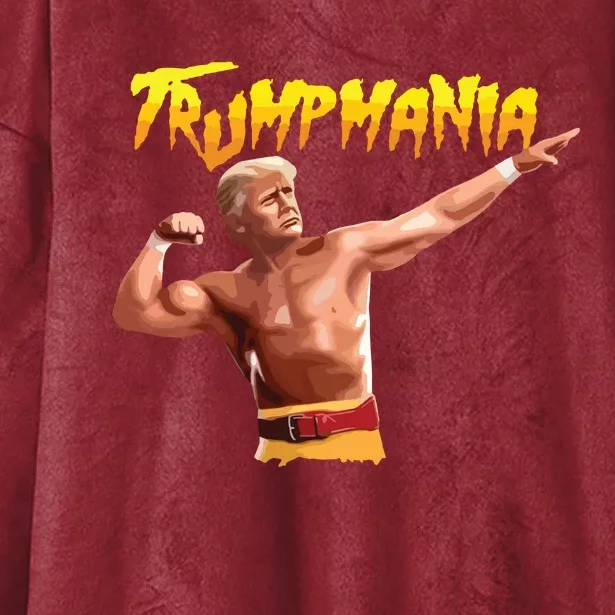 Retro Trump 45 Mania 47 Still Standing Trump 2024 Hooded Wearable Blanket